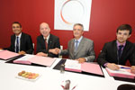 De G à D : M. El Mansori (Arts et Métiers), E. Bachelet (Safran), J. Paccard (Fondation Arts et Métiers), G. Asconchilo (UE Arts et Métiers)